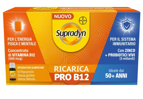 Supradyn Ricarica Pro B12 Per Energia Fisica e Mentale 10 Flaconi